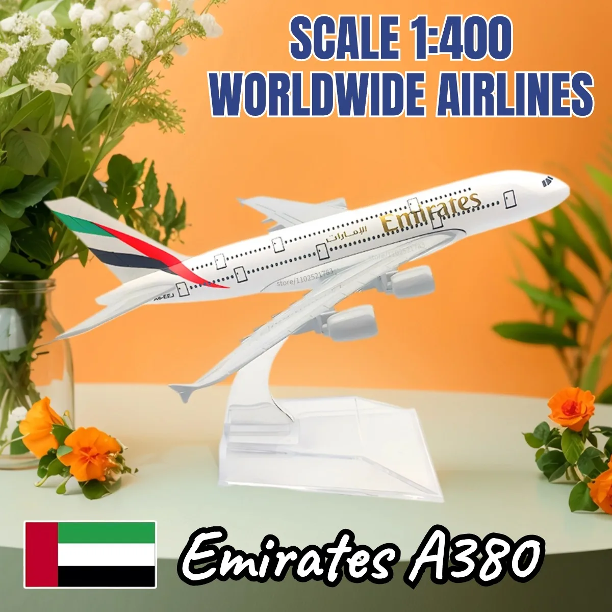 1:400 Emirates A380 Aircraft Replica Diecast Scale Boeing Airbus Plane Model Boutique Aviation Figure Children Kid Toy for Boy