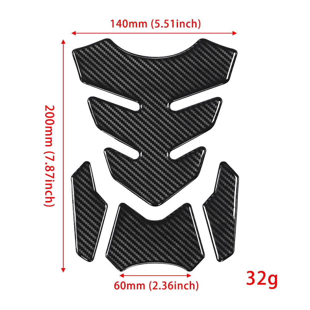 Universal 5D Motorcycle Carbon Fiber Gas Fuel Oil Tank Pad Protector Decals For Old School Bobber Bobber Dirt bike Cafe Racer