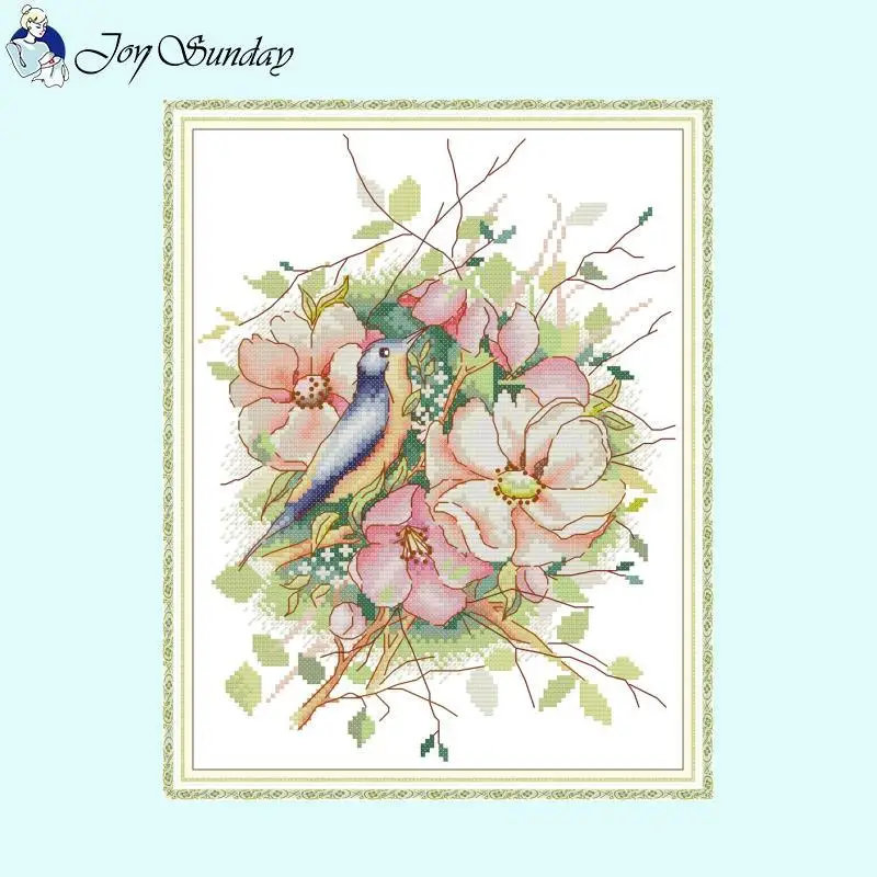 Birds and Flowers Pattern Series Cross Stitch 14ct 16ct 11ct Count Stamped Fabric Needlework Kit DIY Embroidery Home Decor Gifts