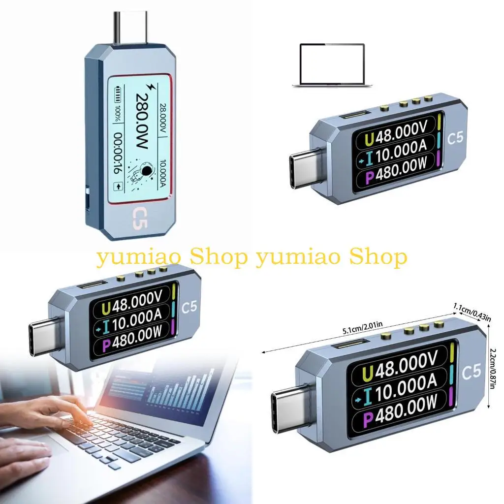 587b-usb-power-meter-pd31-type-c-digital-multimeter-dc48v-6a-voltages-and-current-detectors-with-color-ips-display