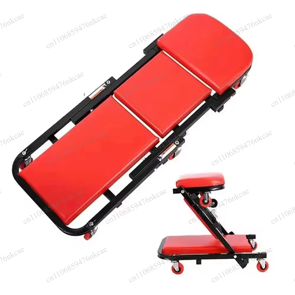 36-inch foldable mechanical reclining chair, 6-wheel steel, for workshop, garage, car repair, high-quality upholstery