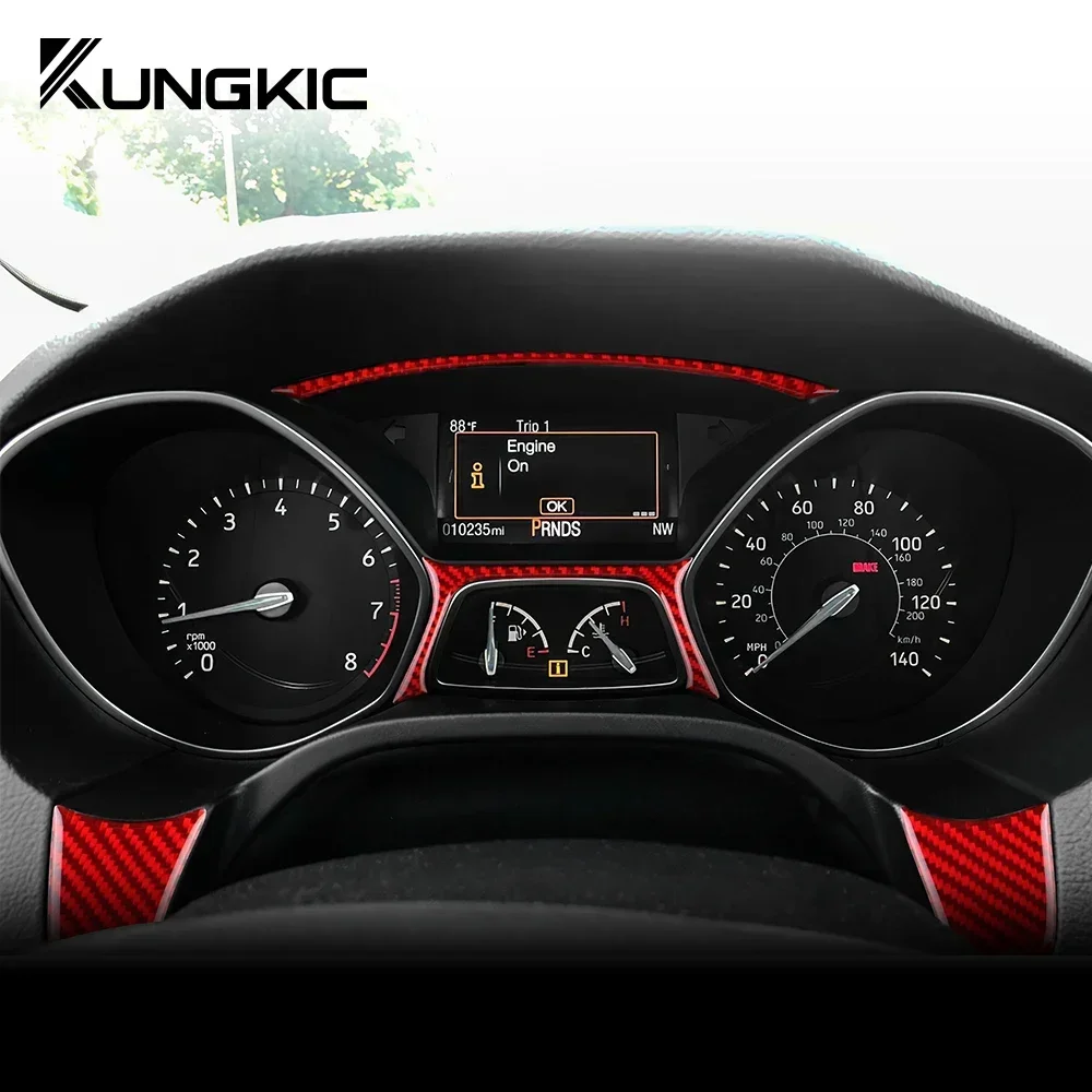 

For Ford Focus SE RS ST Ecoboost 2015 2016 2017 2018 Car Speedmeter Frame Real Soft Carbon Fiber Sticker Accessories LHD RHD