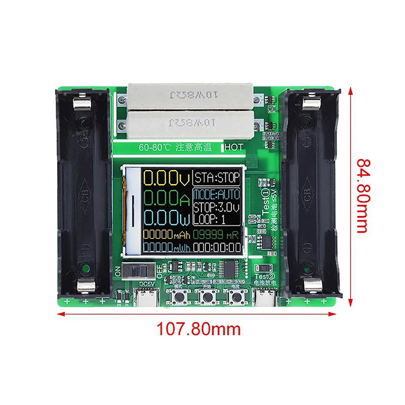 1Pcs Lithium Battery Capacity Tester Internal Resistance Measuring Module Battery Tester