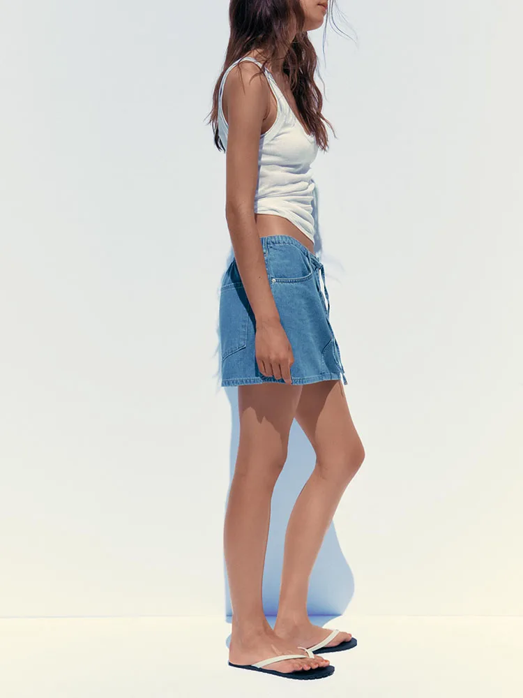 Faionable Vielseitiger Jeansrock mit mittlerer Taille, neue Sommerkollektion, Damenbekleidung, einfacher Sli-F-Länge-Rock