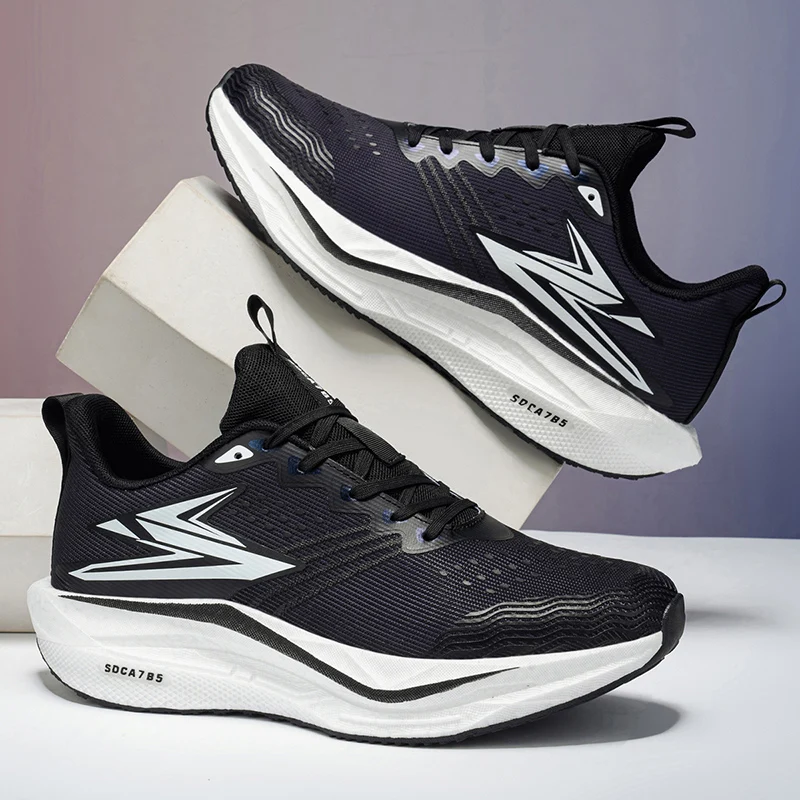  Men's Carbon Board Sneakers Anti-slip Cushioned Racing Training Running Shoes Mesh Tennis Shoes Casual for Women Jogging Shoes