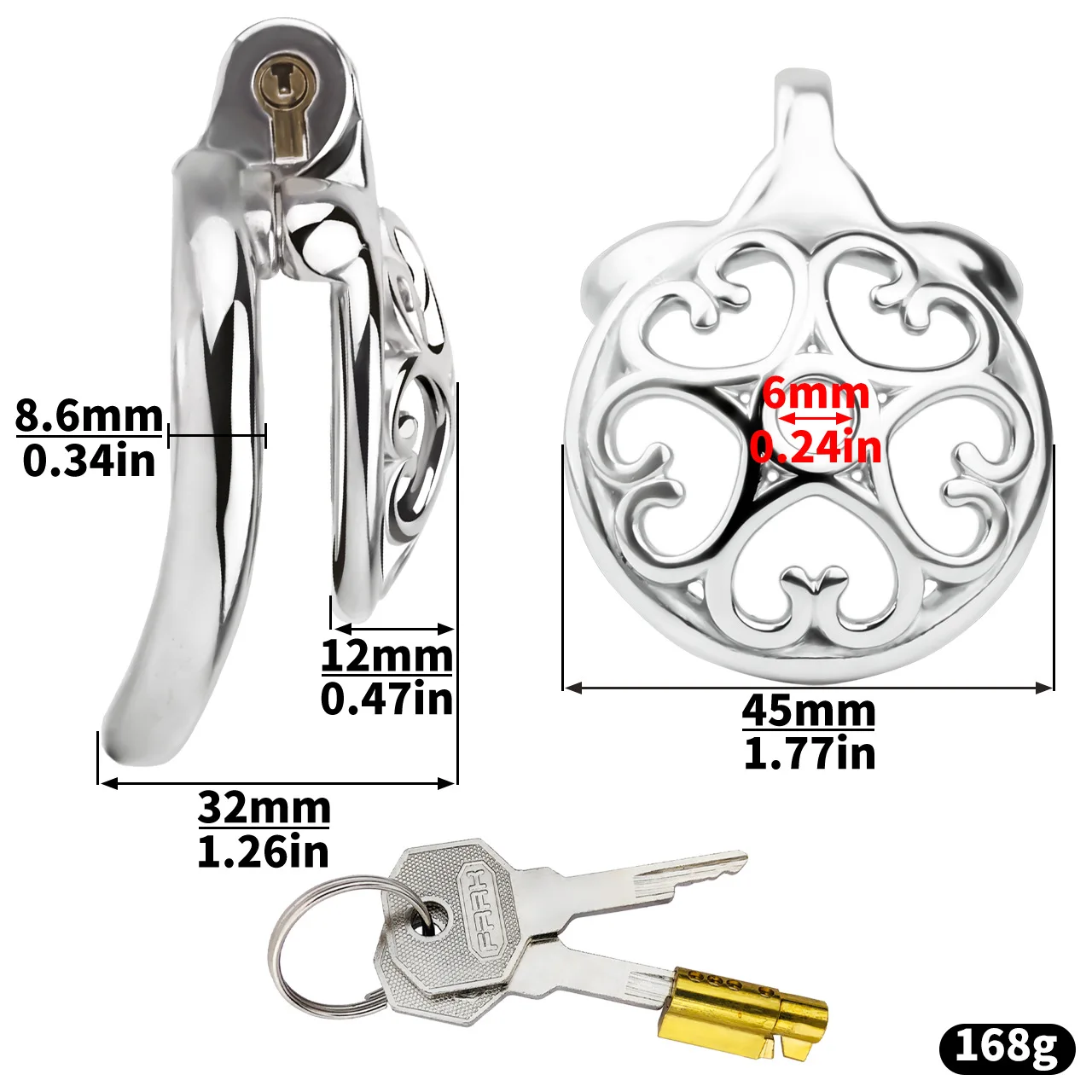 Metal stainless steel negative lock chastity lock men's sexy cross dressing peach heart base breathable adult sex toy
