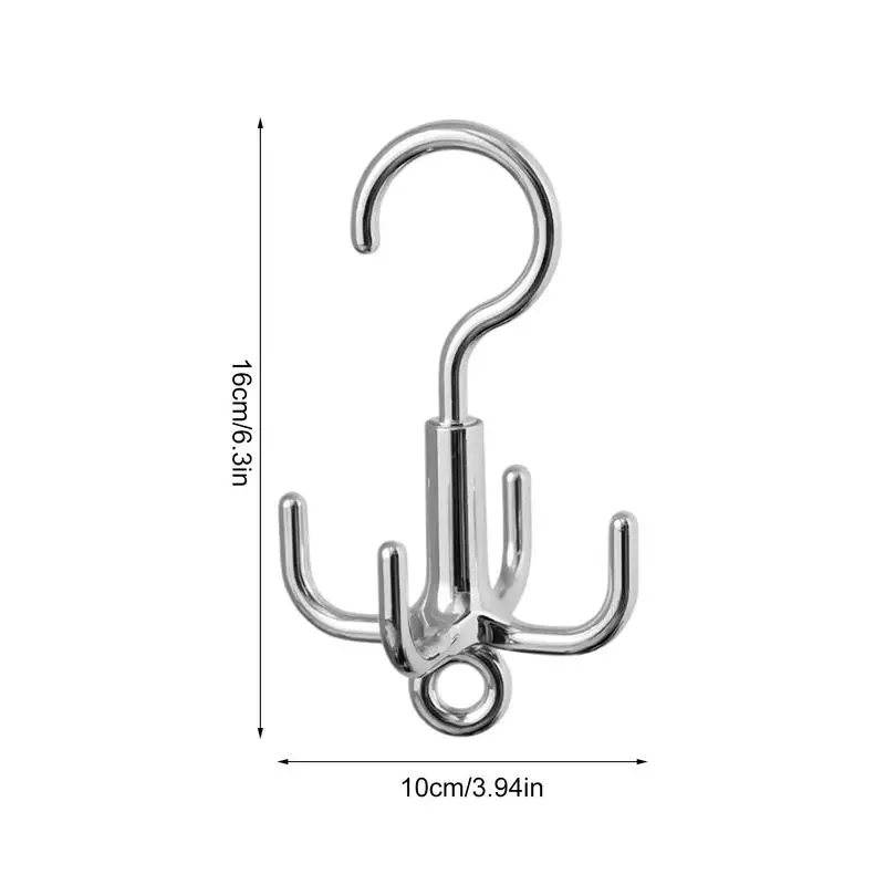 Crochet rotatif multifonctionnel sans poinçon, 4 griffes, sac peu encombrant, rangement pour écharpe, ceinture T1, support évalué T1