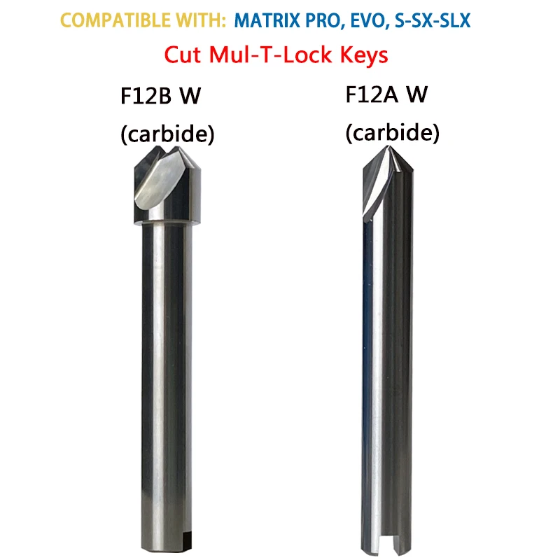 Fresa in metallo duro F12A W / F12B W per tagliare chiavi Mul-T-Lock compatibili con SILCA Matrix PRO EVO S-SX duplicatore di chiavi