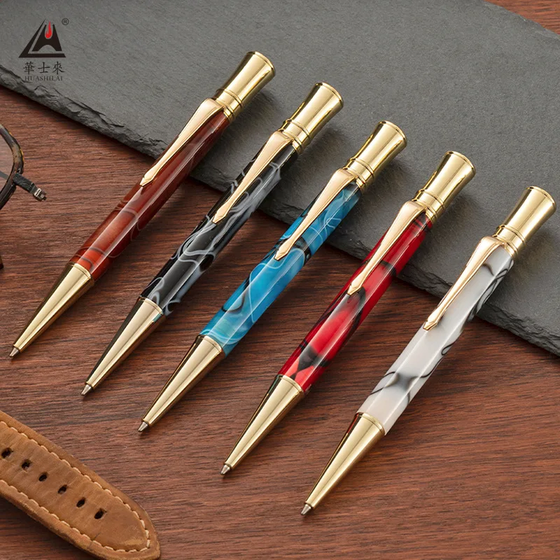 قلم حبر جاف جميل بنمط أكريليك مع قمة كريستالية ماسية فريدة من نوعها وأقلام حبر للكتابة والمكتب المدرسية هدية للمعلم