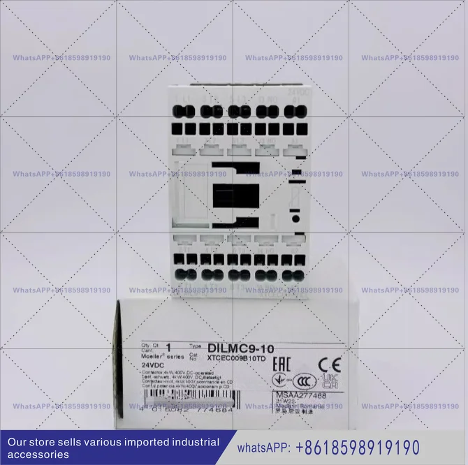 

Пружинный обжимной контактор DILMC9-10 Original XTCEC009B10 24 В постоянного тока
