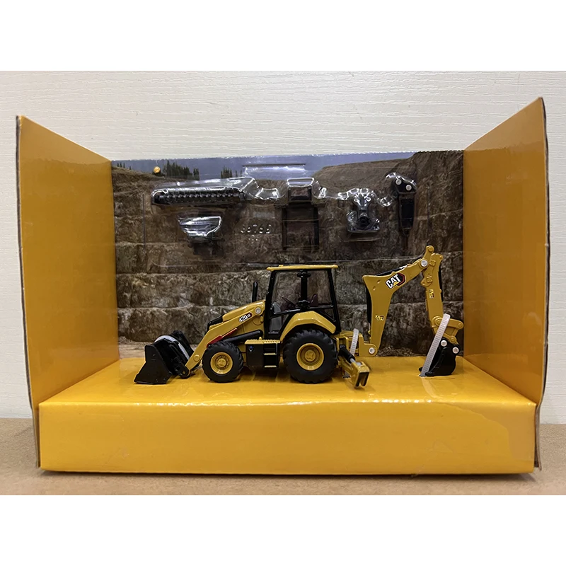 

DM Diecast Alloy 1:64 Scale CAT 420 XE Engineering Excavation Loader Car Model Adult Toys Classics Souvenir Gifts Static Display