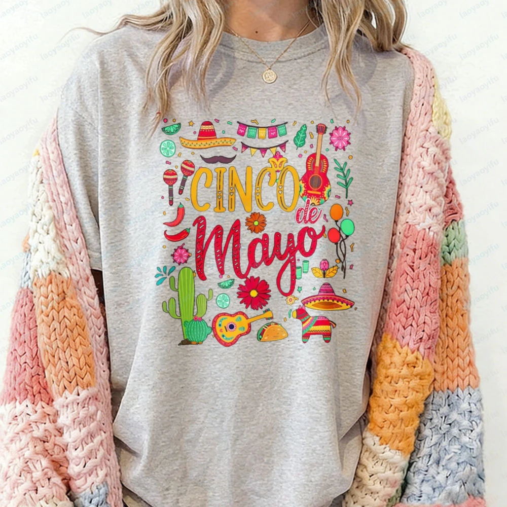 Cinco De Mayo Shirt Mexican Fiesta T-Shirt Mexican Festival Sweater Mexican Tees Latina Tequila Sweatshirt Fiesta Party Tops