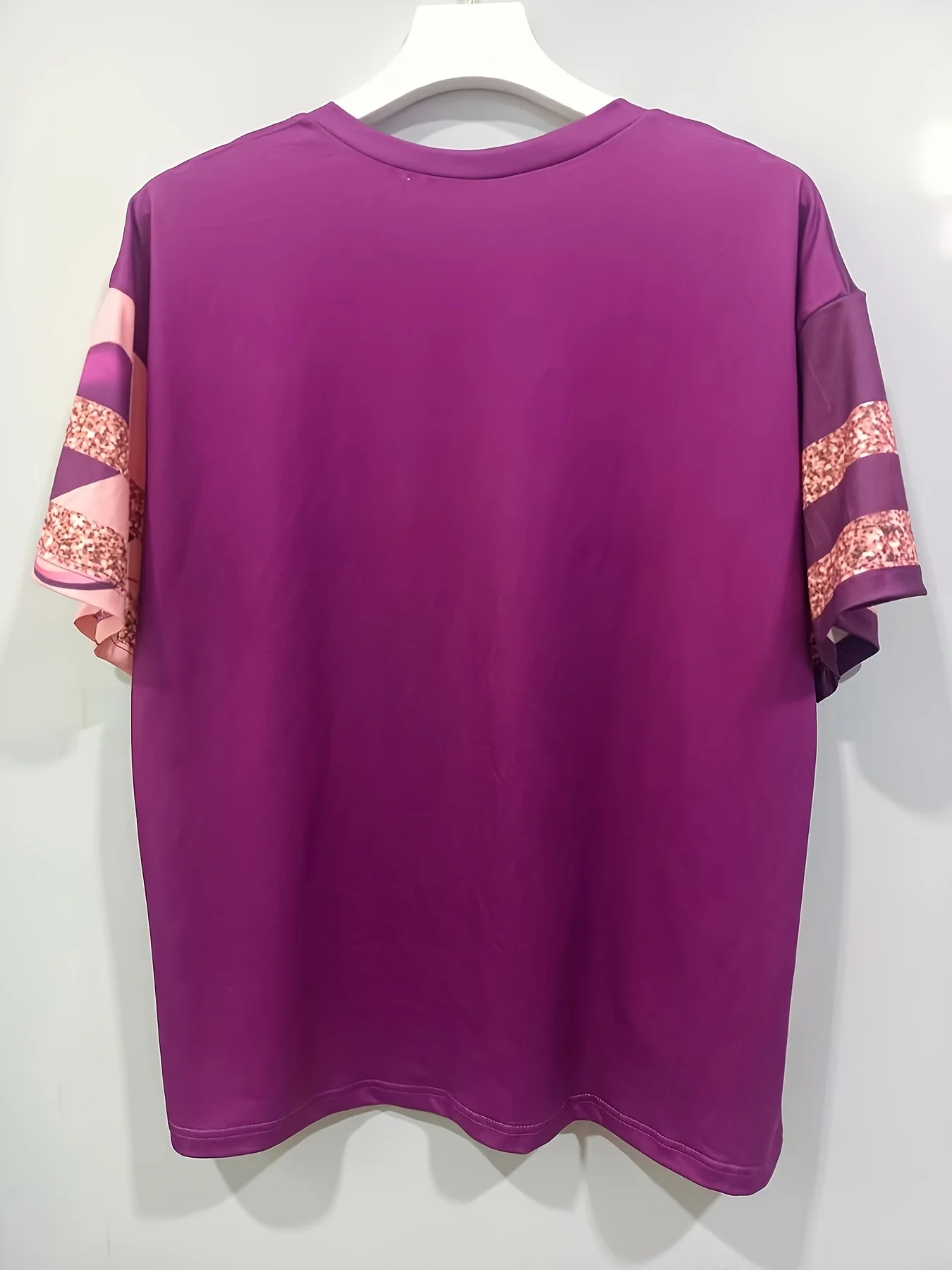 تي شيرت بطبعة قلب مقاس كبير، تي شيرت كاجوال للربيع والصيف برقبة على شكل حرف V وأكمام قصيرة، ملابس بمقاسات كبيرة #2