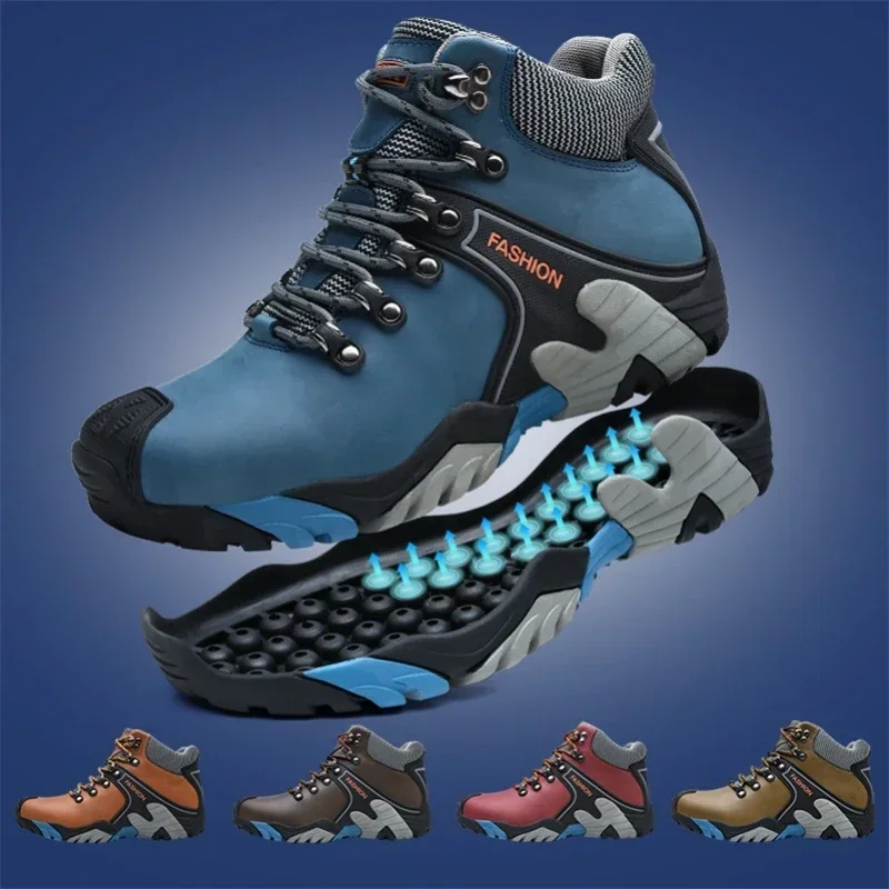 Botas de nieve para hombre, moda Montañismo al aire libre, aislamiento antideslizante, felpa, impermeable, zapatos deportivos informales de algodón,