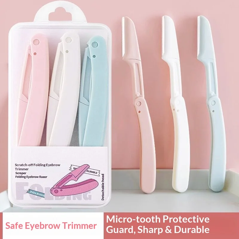 Safe Folding Ladies Face Shaver Eyebrow Trimmer Blade Anti-Scratch Razor Makeup Tools Eyebrow Trimmer Face Razor for Women