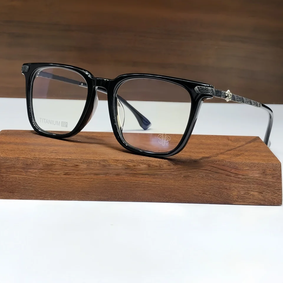 

New Men's Fashion Luxury Square Acetate Eyeglasses Frame Women's High Quality Brand Design Optical Prescription Myopia Glasses