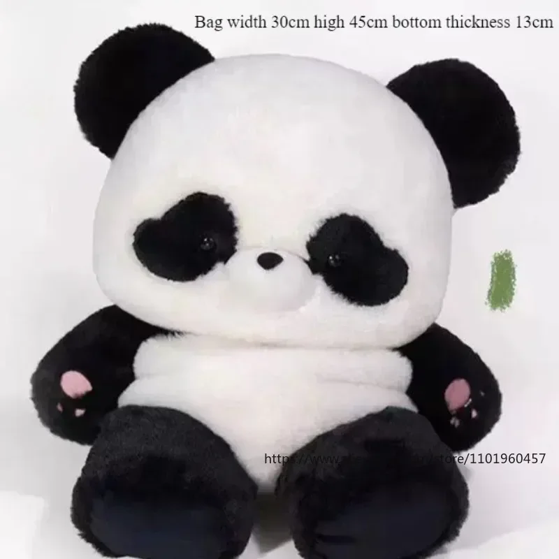 Cartoon Cute Panda Shape Backpack Nylon Plush Material 2 Sizes Available Removable Shoulder Strap Bag Fashion Women\'s Makeup Bag