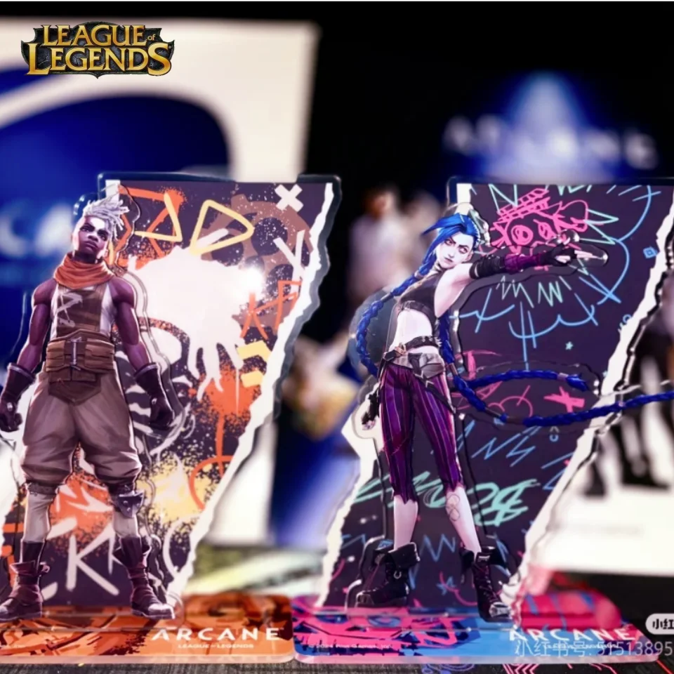 League Of Legends City Of Two Cities Jinx Vi Caitlyn Kiramman Sign Perimeter Cartoon Anime Figure Decoration Ornament  Toys