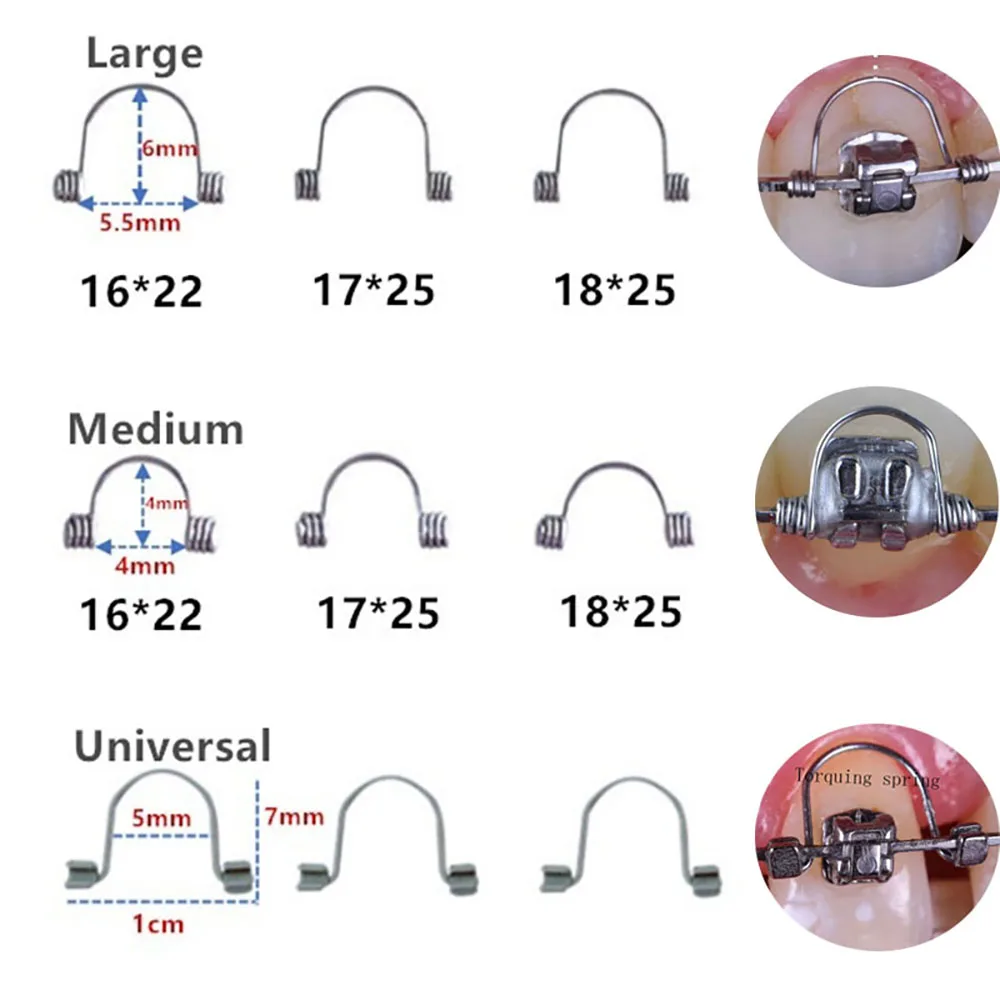 Orthodontic Anterior Torquing Spring Rectangular Arch Wire Universal Braces Brackets Dentistry Products All Size 10pcs