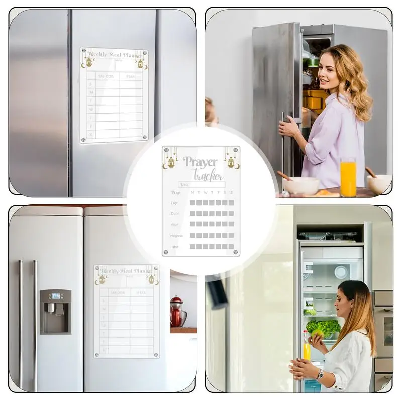 Acrylic Weekly Calendar For Fridge Magnetic Erasable Acrylic Planner Calendar For Fridge Weekly Multifunctional Weekly Planner