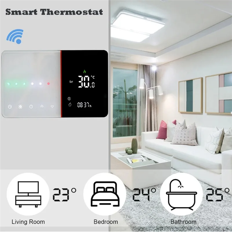 Termostato Wifi inteligente A13E para calefacción de agua/piso, caldera eléctrica/gas, funciona con Alexa y Google Home