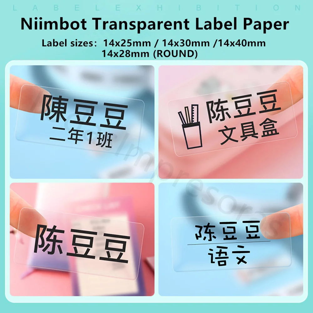 Niimbot D101 D11 D110 Transparent Label Printing Paper Adhesive Name Tag Sticker Books Stationery Marking Labels Etiquetas Papel