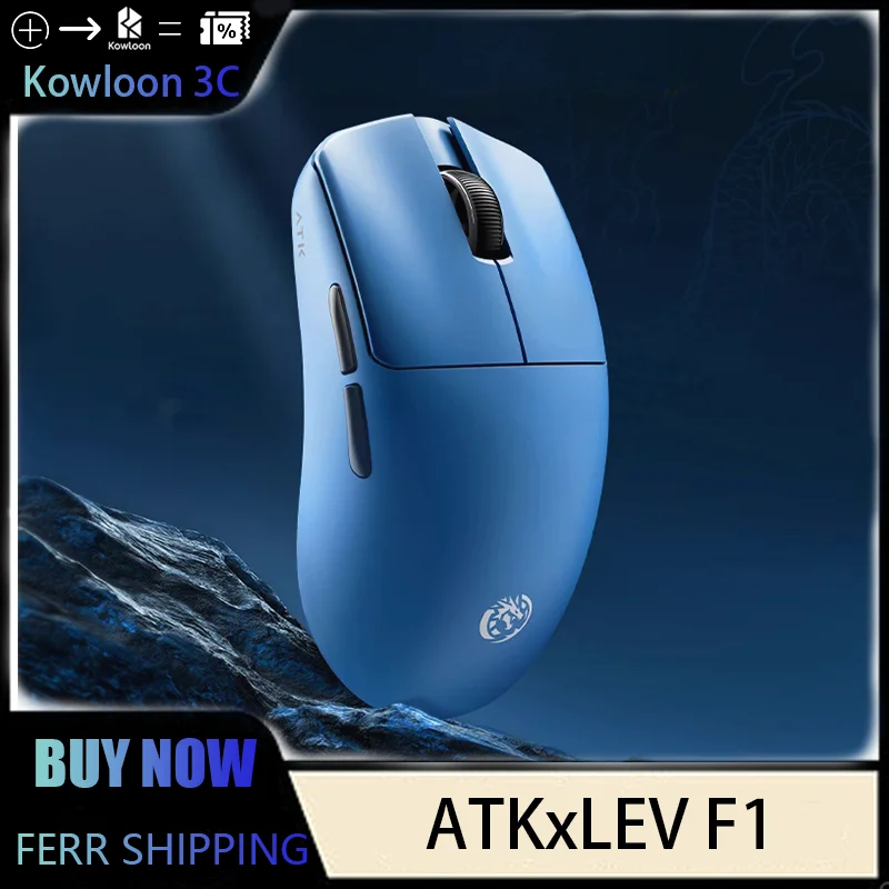 ATK Leviatan F1 Wireless Mouse Co-branded Customized Edition Esport Gaming Bluetooth Hole-less Lightweight Ergonomic Valorant