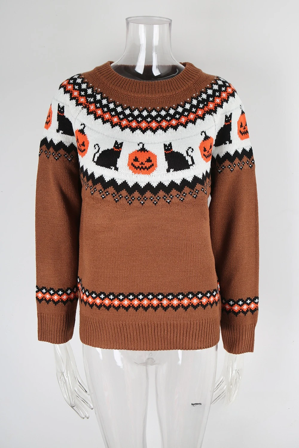 2025 겨울 신상 여성용 빅사이즈 니트 스웨터 할로윈 맞춤 니트 상의