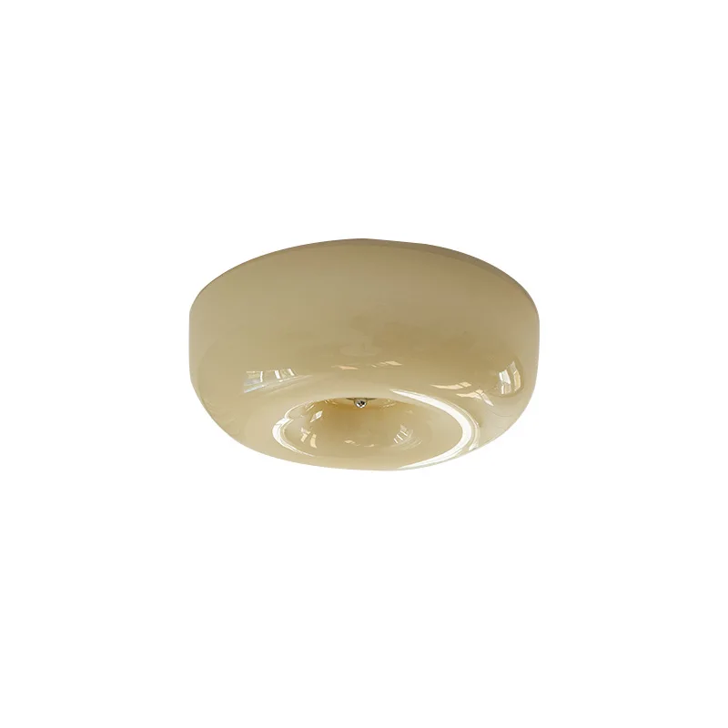 

Medieval French cream, ceiling lamp Bauhaus, bedroom lamp, room aisle, entrance retro glass lamp