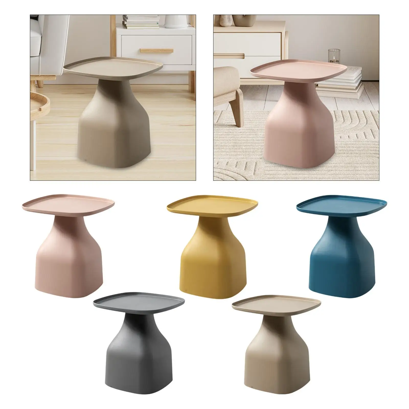 

Маленький квадратный приставной столик из полипропилена, прикроватная тумбочка, многофункциональный стол с декоративными дисплеями, 48x48x50 см