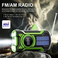 Radio de emergencia manivela Solar 5000mAh, IP65 impermeable a prueba de polvo Bluetooth 5,3 portátil AM/FM/NOAA Radio de alerta meteorológica