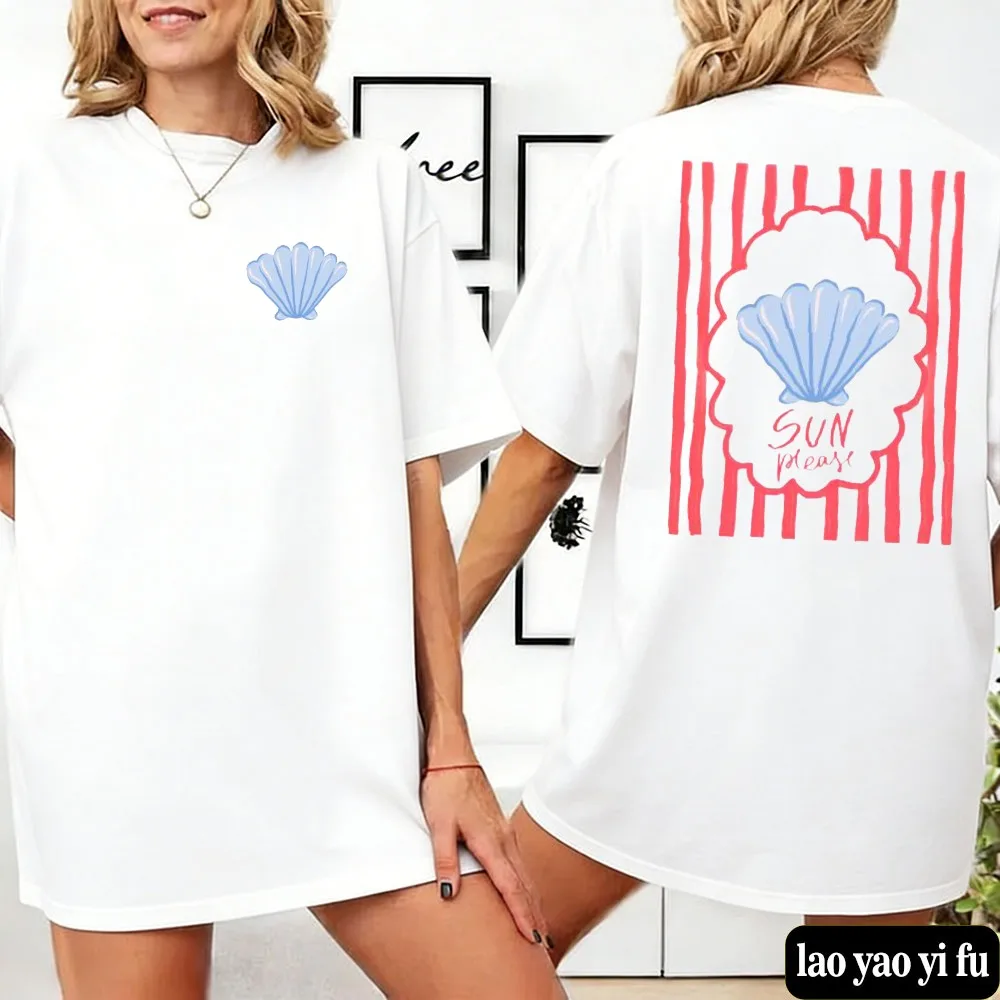 Seashell Beach Shirt Saltwater Sunshine Tee Ocean Lover Summer Top Retro Vacation Gift Coastal Beachy Clothes Travel Tee