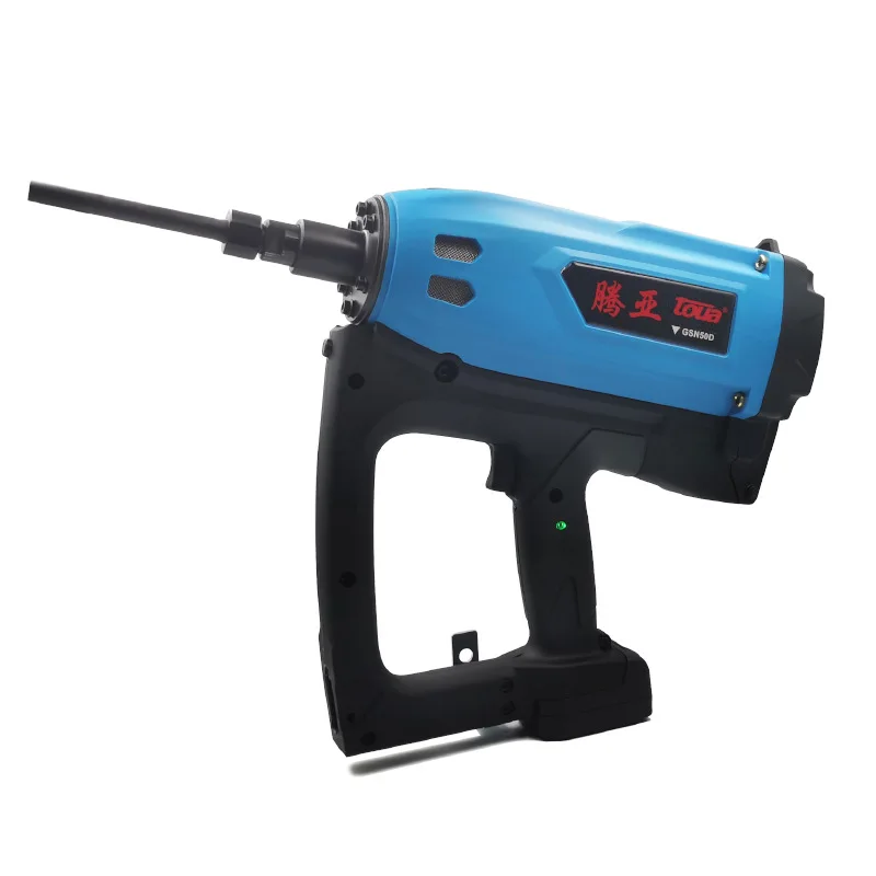 

Pneumatic nail gun for soundproof house insulation with gas and cotton batteries