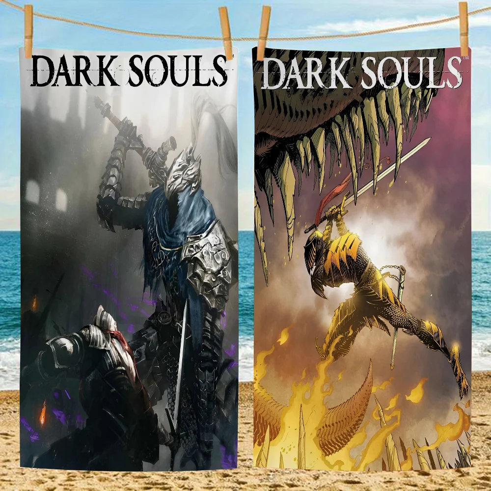 

Classic Game Poster Dark Souls Microfiber Printed Beach Towel Mountain Climbing Yoga Beach Swimming Running Absorbent Soft Towel