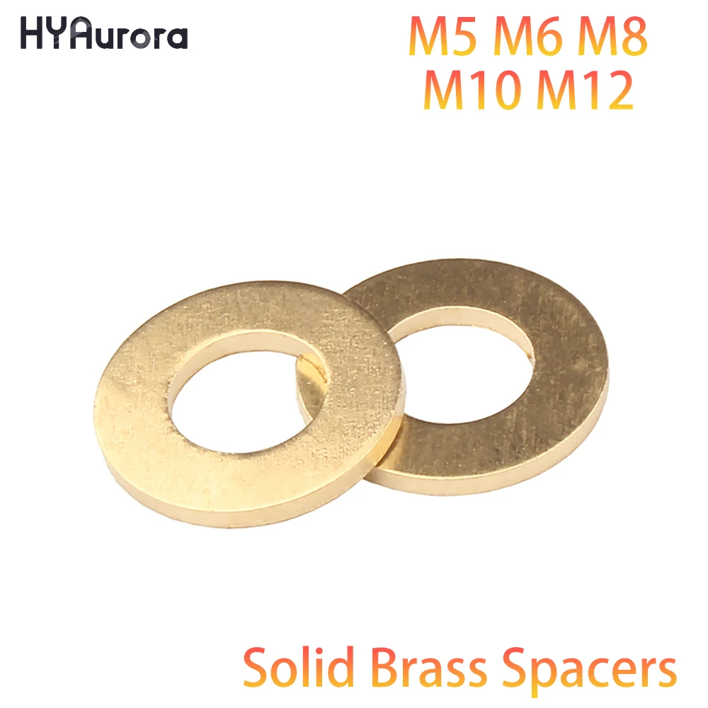 Solid Brass Copper Flat Washer M5 M6 M8 M10 M12 Washer   Plain Brass Gasket Shim Pad Ring Spacer Circular Meson   GB97