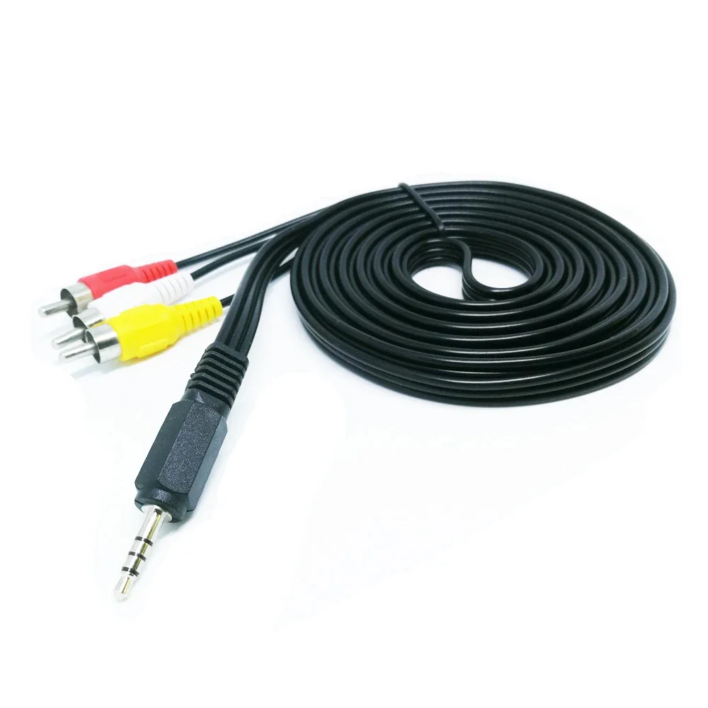 SINCILIAN 1.5m/3m/5m Audio Video Cable Video Connection Wire Male To Male 1RCA To 3RCA Audio Video AV Cable Cord For DVD TV