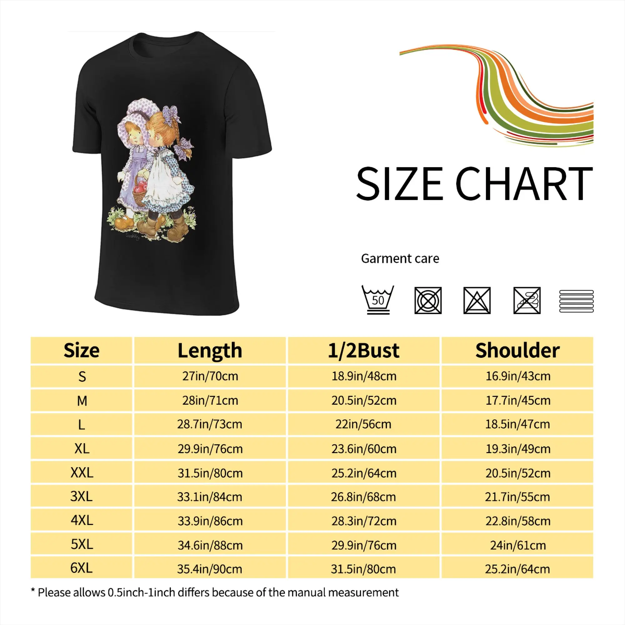 100% Cotton Sarah Kay Girl T-Shirt Men's Double Sided T Shirt Men Crew Neck Summer Shirts Tops Oversized