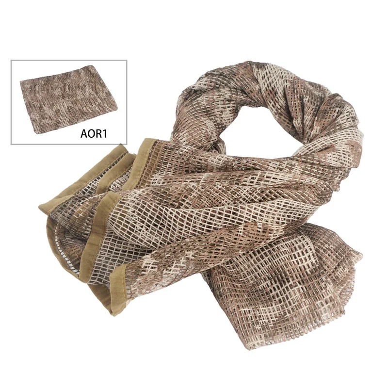 Tactical Scarf Camouflage Mesh Net Scarves Camo Scarfs Outdoor Sport Sniper Face Veil Wargame Camping Hunting Cycling