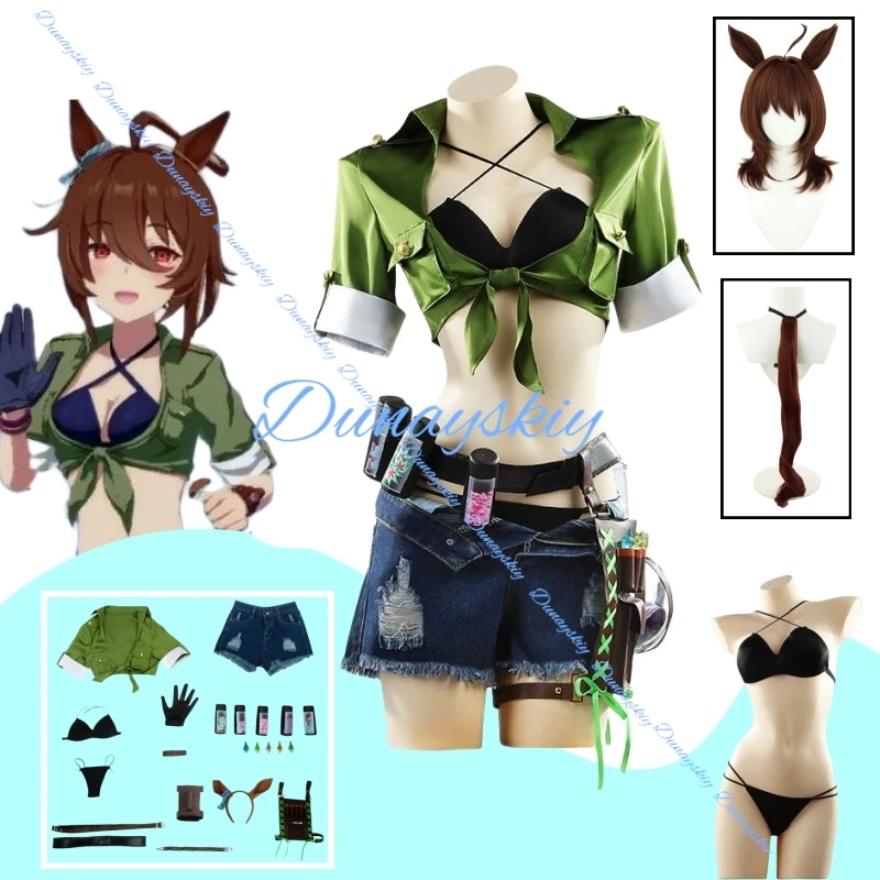 

Umamusume Pretty Derby Lunatic Lab Agnes Tachyon Косплей Костюм Бикини Плавательные костюмы Косплей Костюм Хэллоуин Сексуальные наряды