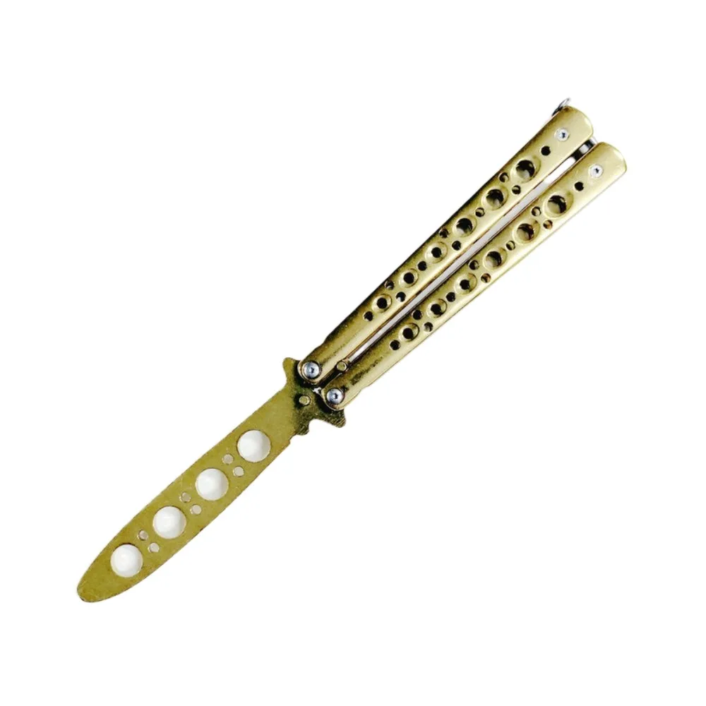 Foldable Butterfly Knife Trainer Portable Stainless Steel Practice Knifes Cosplay Accessories Folding Knife for Outdoor Games