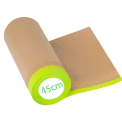 Pre-Taped Masking Paper for Painting Tape and Drape Painters Paper Protective Paper Roll for Covering Skirting, Frames, Cars