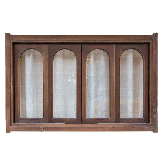 

Retro old elm glass doors and windows foldable sliding cafe doors and windows antique style yuan
