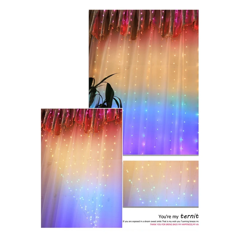 LED Window Curtain Lights Twinkle String Lights With Remote Control For Wedding Party Bedroom Wall