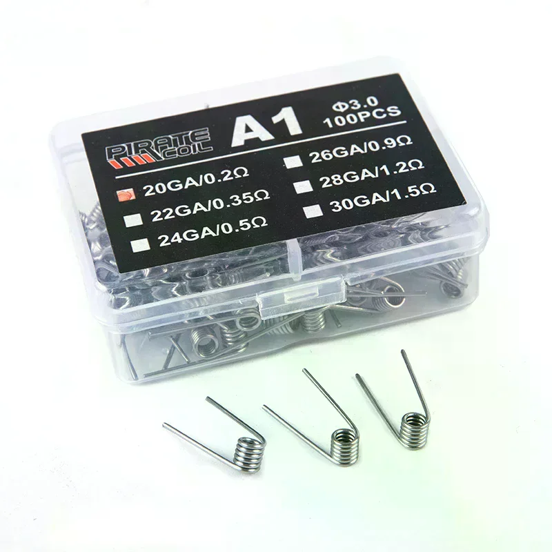 100Pcs/box High Quality A1 Coil Wire Heating Resistance Premade Coils DIY Prebuilt Coil Wire 3.0 Circle Diameter