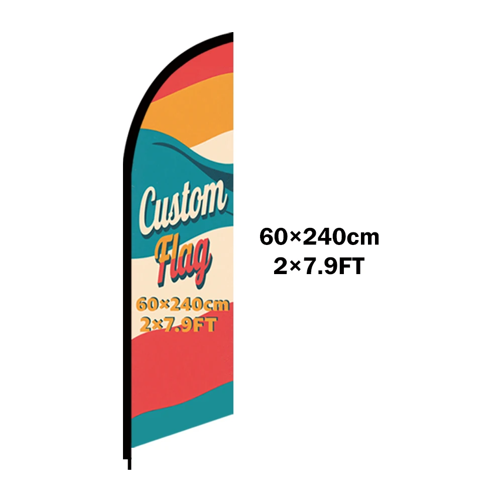 Custom Feather Flag ธงชายหาดโพลีเอสเตอร์สี่ขนาดใดๆขนาดโลโก้สีบริษัทโฆษณายี่ห้อ Shop Publicize