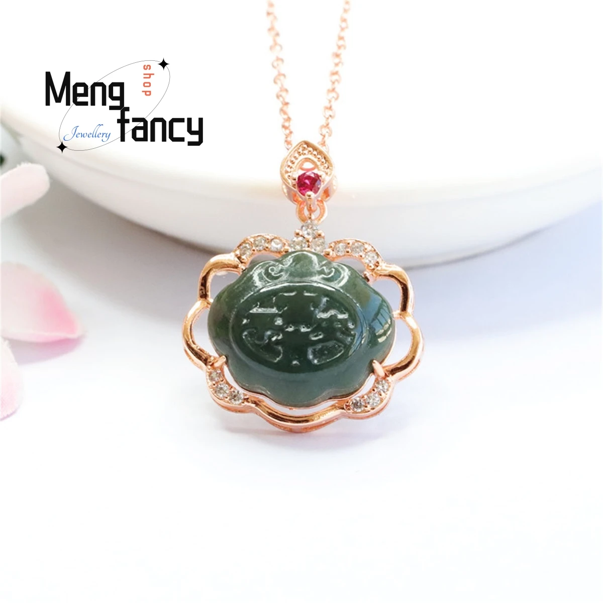 

Natural Hetian Jasper Safe Rich Ruyi Necklace Simple Personalized Charm Fashion Versatile Exquisite Elegant Best Selling Jewelry