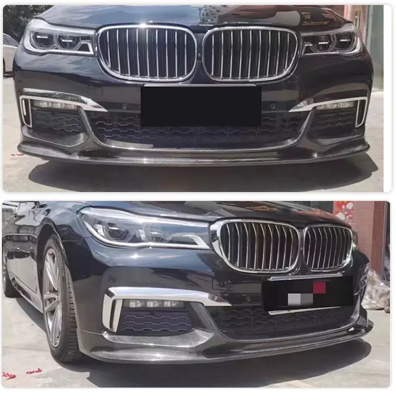 Carbon Fiber Car Front Bumper Lip Spoiler for BMW 7 Series G11 G12 M-Sport Sedan 2016-2018 Front Lip Splitters Chin Apron FRP