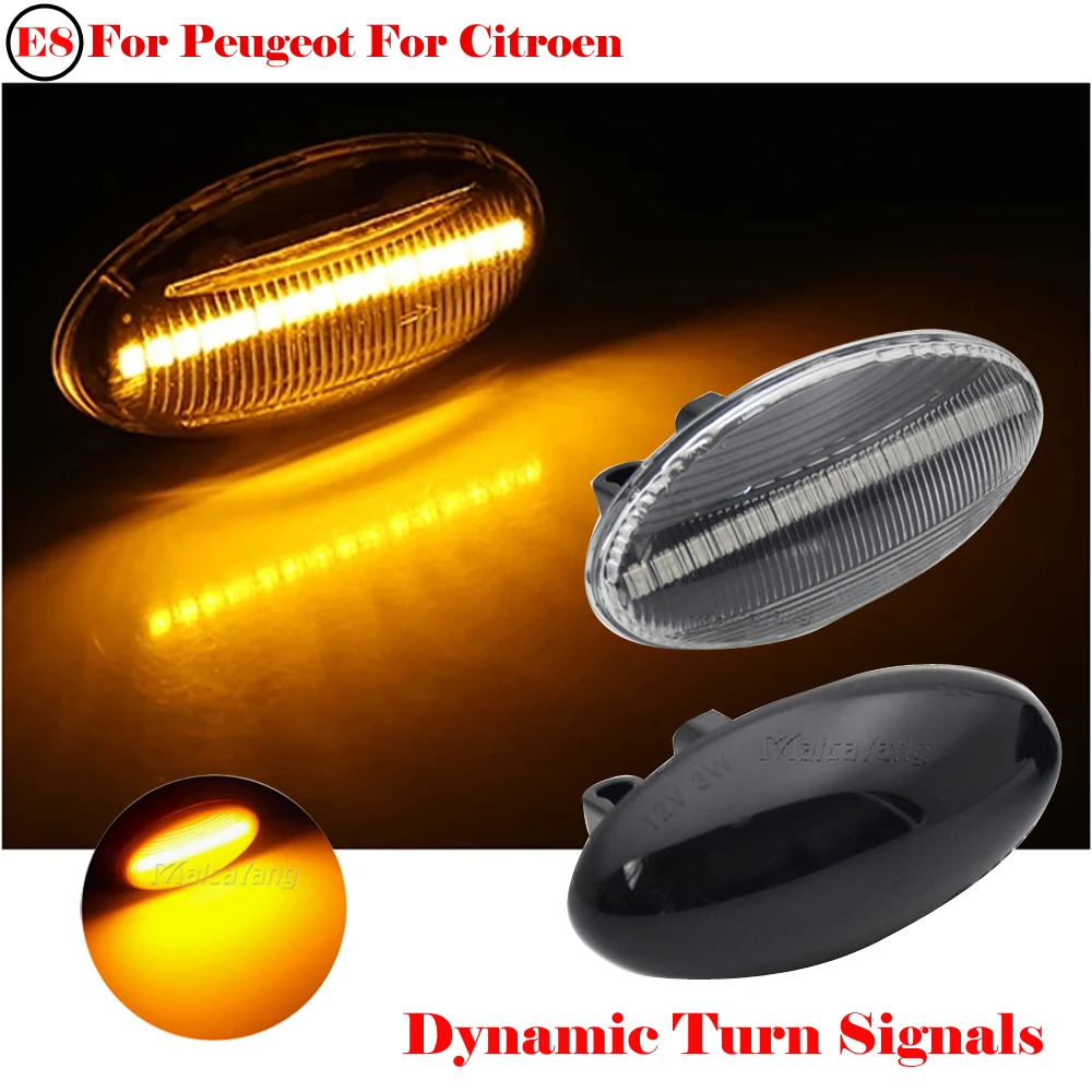 Led Dynamic Turn Signal Side Marker Light For Peugeot 307 206 407 107 607 Sequential Blinker Light For Citroen C1 C2 C3