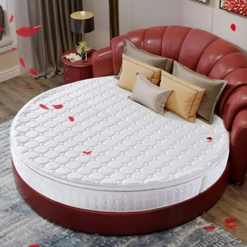 Colchones Redondos Plegables de Doble Resorte, Colchón Redondo Plegable Duro, Tamaño Queen y King, Colchón Plegable para Dormitorio