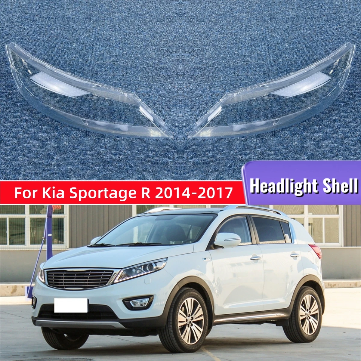 

For Kia Sportage R 2014 2015 2016 2017 Accessories Cars Front Lamp Cover Glass Lens Car Front Headlight Lens Cover Lights Shell